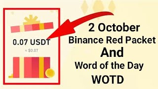 Today Binance Red Packet Code And WOTD Today 2 October 2024 Binance WOTD  Hamster Updates [upl. by Reese15]