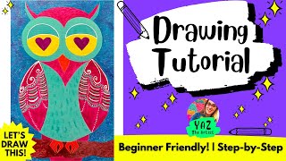 How to Draw an Owl Easy StepbyStep Tutorial for Beginners [upl. by Cawley]