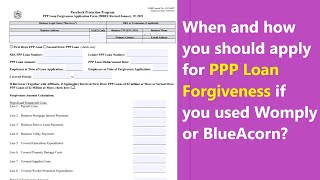 PPP Forgiveness Deadline Update  when exactly you should apply if you used Womply or BlueAcorn [upl. by Victor132]