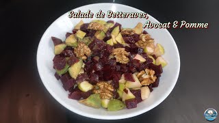 Recette de SALADE de BETTERAVES AVOCAT et POMMES amp sa vinaigrette maison 🥗🥑🍏🍎 [upl. by Rooney]