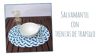 Salvamantel con trenzas de trapillo [upl. by Ahsanat]