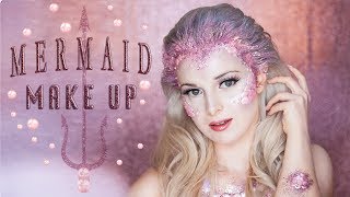 Pink Mermaid Makeup Tutorial amp Mermaid Scales [upl. by Torr883]