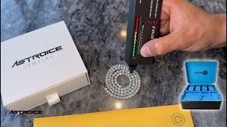 UNBOXING Moissanite Tennis Chain Diamond Tester Approved🥶  Astroice Jewelry [upl. by Ycram]