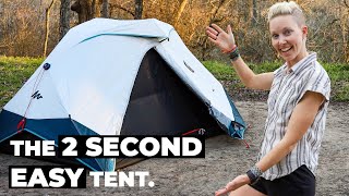 Review Decathlon Quechua 2 Second Easy Fresh amp Black 2Person Waterproof Camping Tent [upl. by Morice976]