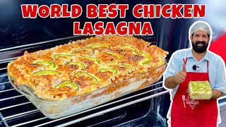 Classic Chicken Lasagna  Lasagna With White Sauce  10 Minutes Lasagna Recipe in Oven  BaBa Food [upl. by Shih614]