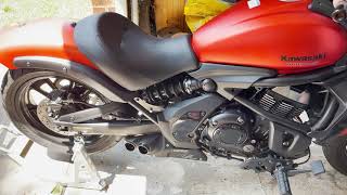 Firetong exhaust on Kawasaki Vulcan S  from cold start [upl. by Yeltihw]