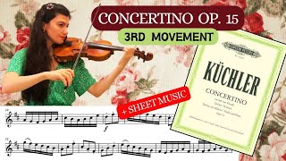 Küchlers quotConcertino in D Major Op 15 Mvt 3 Allegro Assaiquot  Violin Tutorial  sheet music [upl. by Melisa]