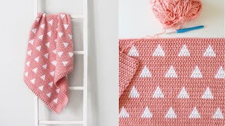 Crochet Triangles Baby Blanket [upl. by Filmore]