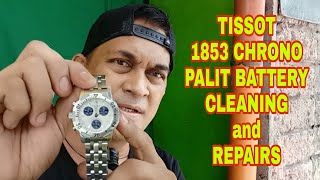 TISSOT 1853 CHRONO PALIT BATTERY CLEANING and REPAIRS [upl. by Clementina]