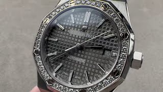 Audemars Piguet Royal Oak Diamond Bezel 15451STZZ1256ST02 Audemars Piguet Watch Review [upl. by Smoht]