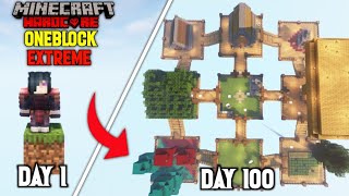 I Survived 100 Days On ONEBLOCK EXTREME In Minecraft Hardcore  LordN Gaming [upl. by Adelaja821]