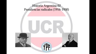 Historia económica Argentina 02 Presidencias radicales 19161930 [upl. by Morrell437]