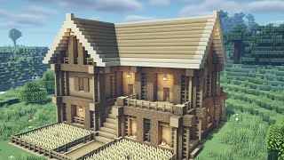 Minecraft How to Build an large survival oak House 4 [upl. by Aicener14]