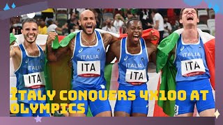 OLYMPICS Mens 4x100 Olympic Relay Final Italy Gold Britain Silver And Canada Bronze [upl. by Erlinna]