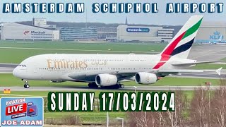 Amsterdam Schiphol Airport Live  Sunday Departures amp Arrivals [upl. by Delanty367]