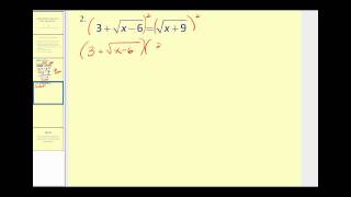 Solving Radical Equations part 2 of 2 [upl. by Anitsej]