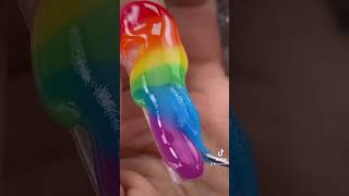 Rainbow Modelones Polygel Nail shorts nails nailart [upl. by Adaha]