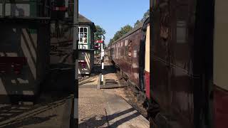 Token return at Holt with 7f 53809 train railway steamengine tokenexchange steamlocomotive [upl. by Sauls]