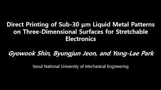 Direct Printing of Sub30 um Liquid Metal Patterns on 3D Surfaces for Stretchable Electronics [upl. by Alyakam]