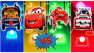 MISS FRITTER CARS vs LIGHTNING MCQUEEN vs MCQUEEN EATER vs POLICE CAR EATER  Tiles Hop EDM Rush [upl. by Carree]