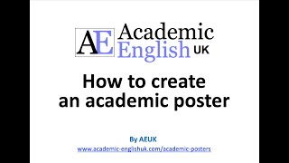 Academic Posters How to create an amazing academic poster [upl. by Julee]