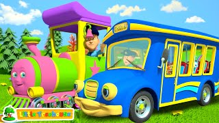 Wheels On The Bus amp Vehicles Nursery Rhyme amp Kids Song by Little Treehouse [upl. by Annahsad]