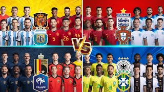 ArgentinaSpain VS PortugalEngland VS FranceBelgium VS BrazilGermany🔥 ULTRAComparison😯💪 [upl. by Thomson]