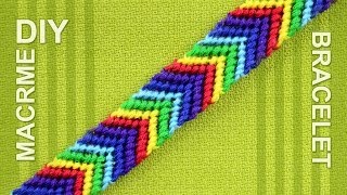 How to make a Chevron Arrows Rainbow Friendship bracelet [upl. by Atirec612]