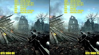 Battlefield 1 GTX 1080 TI Stock Vs GTX 1080 OC Ultra 4K Frame Rate Comparison [upl. by Amat]