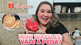 MINI MÁQUINA DE WAFFLES DA SHOPEE VALE A PENA  RESENHA E RECEITA  Lu Ferrari [upl. by Shirk]