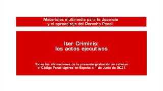 Iter criminis los actos ejecutivos [upl. by Cate]