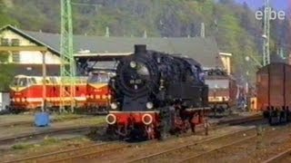 Zeitreise Dampflok 95 027 im ehem Grenzbahnhof Probstzella  08051992 [upl. by Ahsienar]