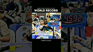 Rubiks cube WR average 436 sec yiheng wang rubikscube phonk shorts [upl. by Adnolohs]