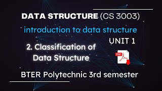 Data structure Classification of data structure  CS3003  Polytechnic computer science [upl. by Anissej615]