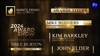 Premiere Pro Template Awards Сeremony Gold Silver Lowerthirds Pack [upl. by Rafael]