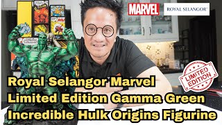 Unboxing MARVEL Limited Edition Incredible Hulk Origins Figurine by ROYAL SELANGOR 2024 [upl. by Ecinahc]