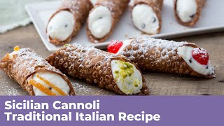 SICILIAN CANNOLI  Traditional Italian Recipe [upl. by Adnorhs]