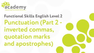 Functional Skills English Level 2  Punctuation Part 2 [upl. by Bigot]