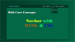 How To Make A Navbar Using HTML and CSS  with core concepts webdevelopment [upl. by Margit]