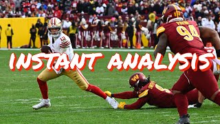 Instant Analysis of the 49ers’ 2710 Win Over the Washington Commanders [upl. by Leuqram]