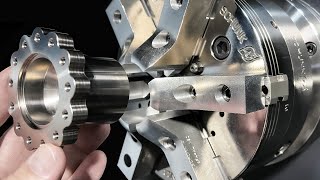 CNC Machining a Titanium Aerospace Part on PUMA 2600 SY II  DN Solutions [upl. by Garnes]