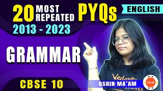 Most Repeated Questions from Class 10 English 🔥 Class 10 Grammar PYQs [upl. by Aliuqaj]