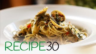 Vongole Clam Shell Pasta  Vongole Linguine with chili and garlic [upl. by Ettevol]