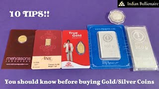 10 Tips for buying GoldSilver Coins in India  Remember them  Indian Bullionaire [upl. by Essirahc986]