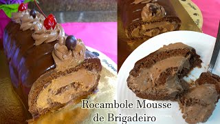 Rocambole Mousse de Brigadeiro  Massa leve e fofa com recheio que derrete na boca1 [upl. by Zurheide]