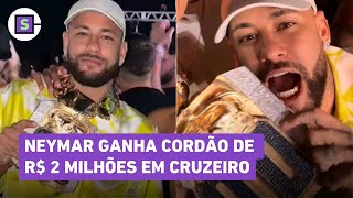 Cruzeiro do Neymar jogador ganha corrente de R 2 milhões de investigado pela PF veja vídeo [upl. by Armillda]