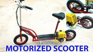 Build a Motorized Scooter at home  Using 4stroke Engine  Tutorial [upl. by Garvy]