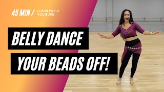 Shimmy amp Shine Beginner Belly Dance Class  Lets Dance Those Beads Off Ladies 💃✨bellydance [upl. by Drida]