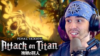 Declaration of WAR‼️  Attack On Titan 4x5 FIRST TIME REACTION [upl. by Yarrum]