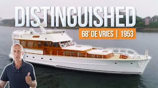 68 De Vries Classic Dutch Yacht Walkthrough [upl. by Atteuqal]